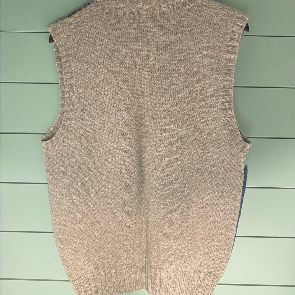 Ralph Lauren Hand Knit Vest in Blue and Tan - Picture 4 of 7